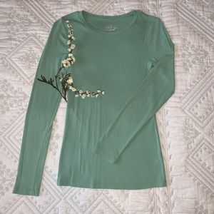 J. Crew Seafoam Green Long-sleeve T